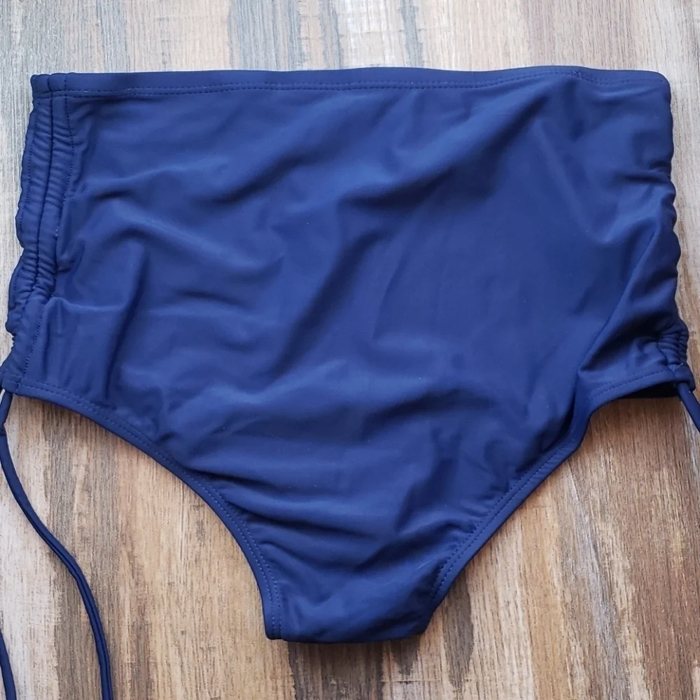 NWOT Zity Navy Swim Bottom w/Side Sinch Size Small #